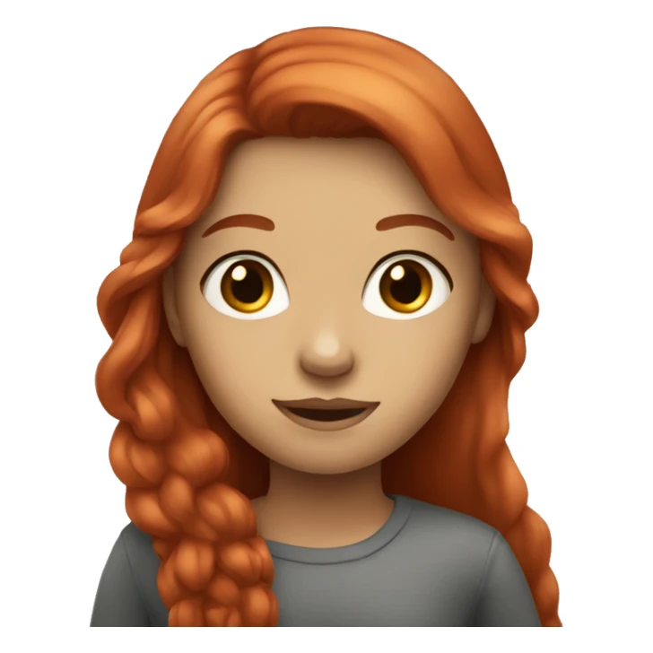 Girl with a long red hair and gray eyes  sticker