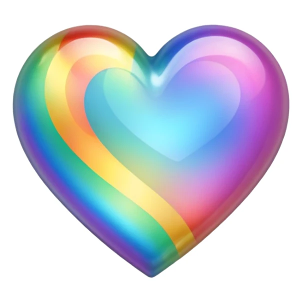 heart with a rainbow shimmer center sticker