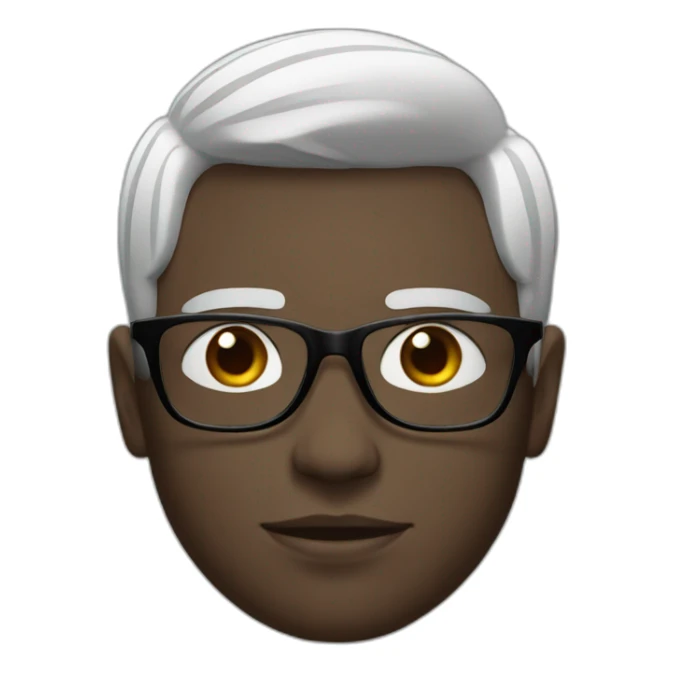 Young men French type white skin Black straight with glasses sticker