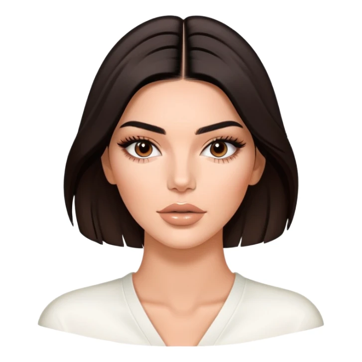 Kendall Jenner, fashion model, elongated face, long oval face shape, glossy lips with lipgloss sticker