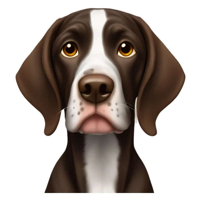 brown gsp dog, dark brown roan with eyes, dark brown fur sticker