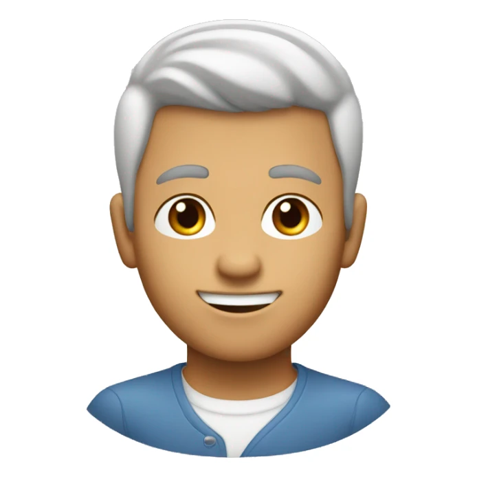 Un chico con pelo chino café,de color de piel blanco  sticker