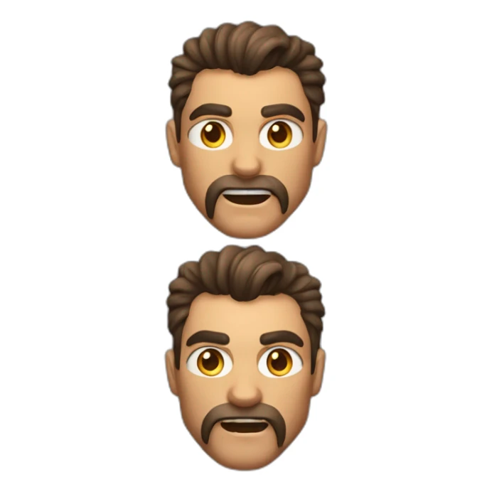 musclé-au-cheveux-bruns-tête d'animal-démon sticker