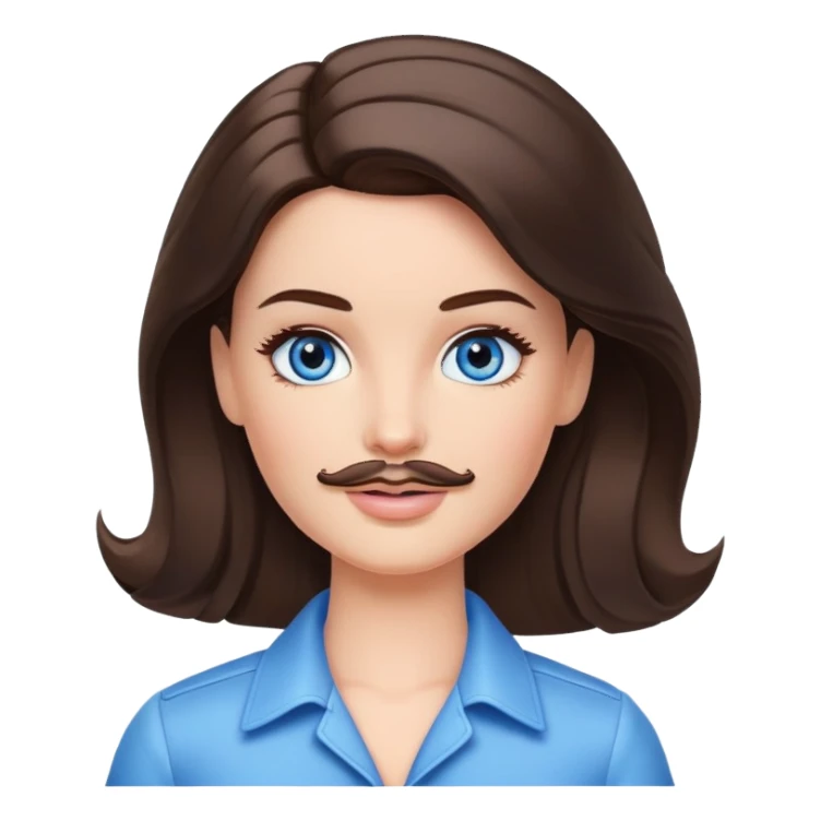 Brunette Barbie hazel eyes brunette Ken with blue eyes and mustache  sticker
