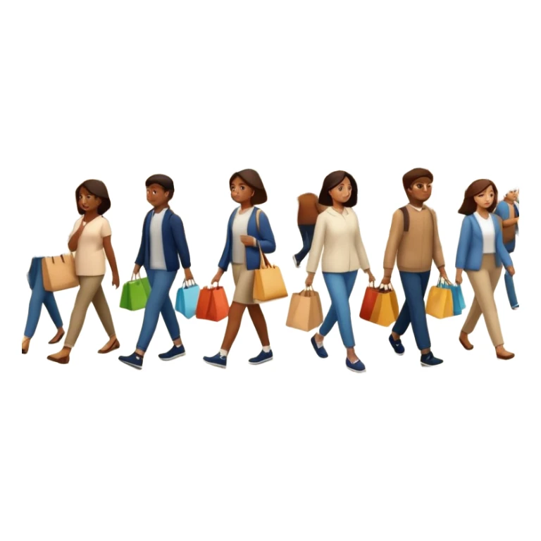 city street with many people random walking sticker