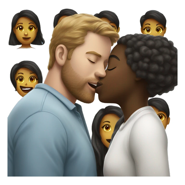 A blak grl kissing a white man sticker