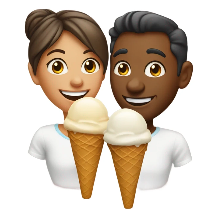 husband and wife eating ice cream sticker