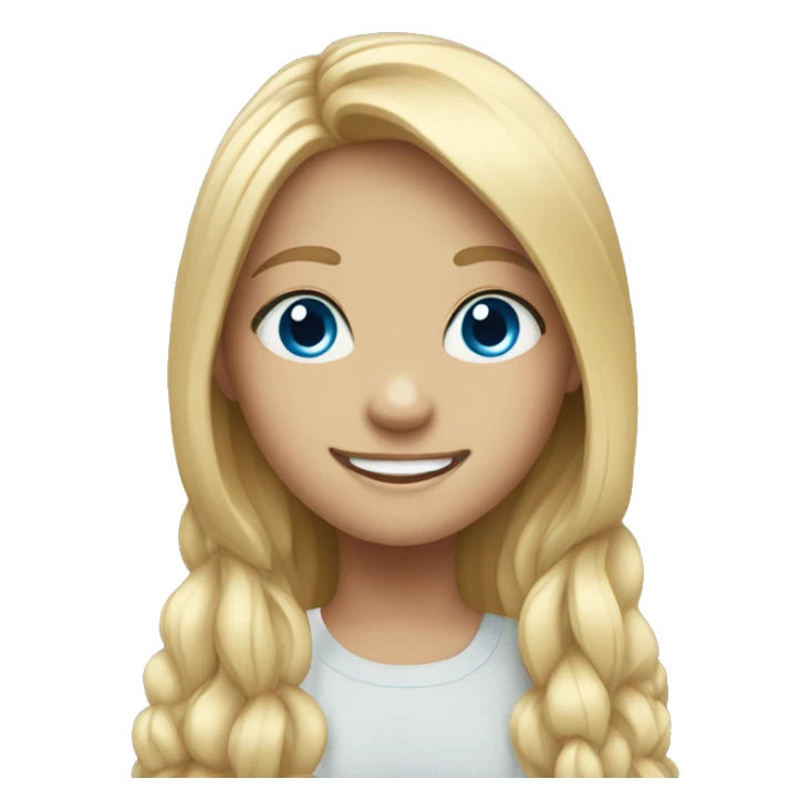 smiling girl with long hair blue eyes sticker