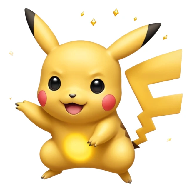 cute Pikachu Pokémon jumping with excitement and sparkling cheeks sticker