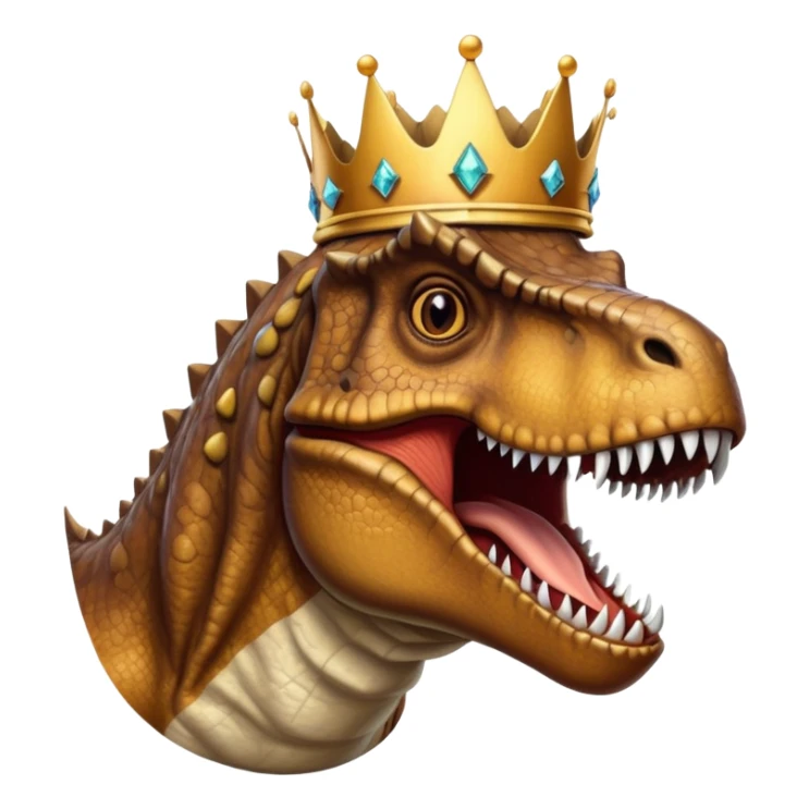 Tyrannosaurus rex wearing a crown￼ sticker
