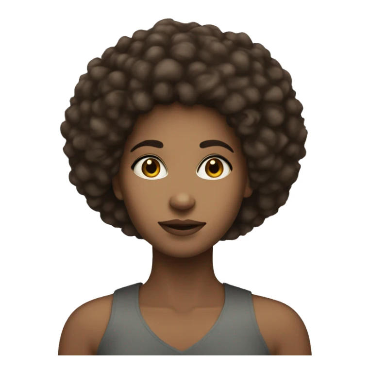 Poc girl with hair eyes brunette Afro hair  sticker