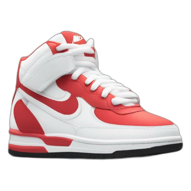 Chaussure Nike rouge et blanche avec le logo en noir sticker