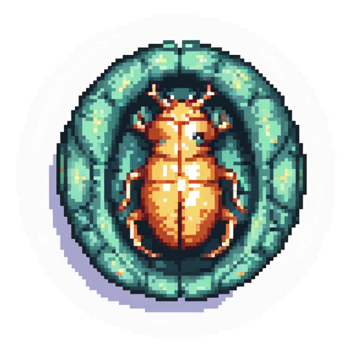 MRI embryo digital fetal small shape in otherworldly bubble, eerie, horror, pupa, crystalis, in-utero, sea-life, crustaceanoid sticker