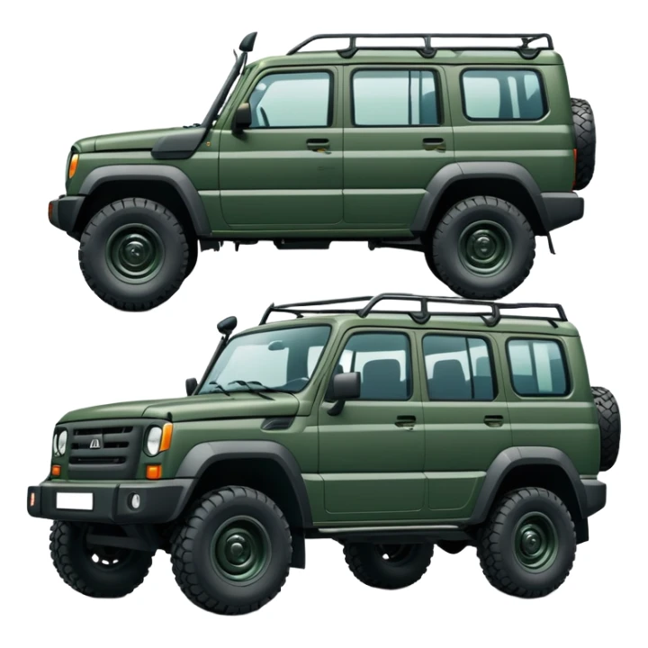 UAZ Patriot Russian SUV off-road vehicle with distinctive square boxy shape sticker