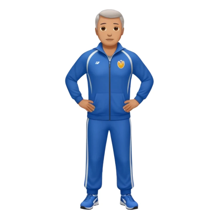 middle-aged track coach full length sticker