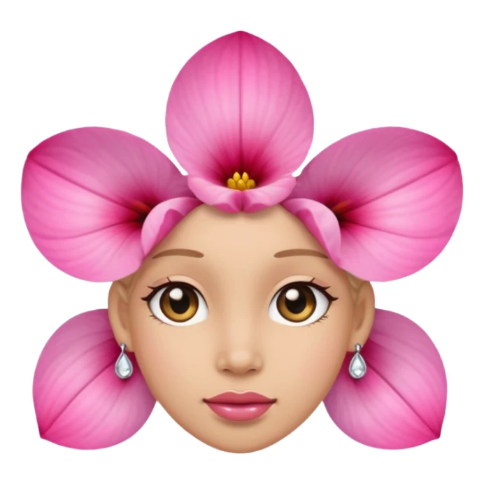 a pink flower who is wearing earrings sticker