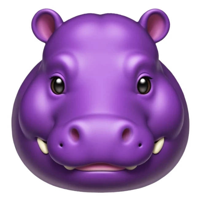 A hippo made of eggplant sticker
