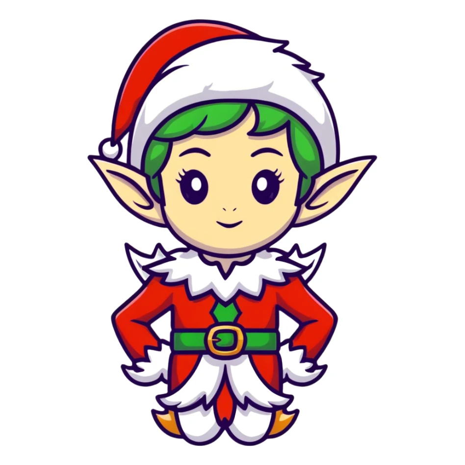 attractive female elf with refined features, elaborate fantasy attire sticker