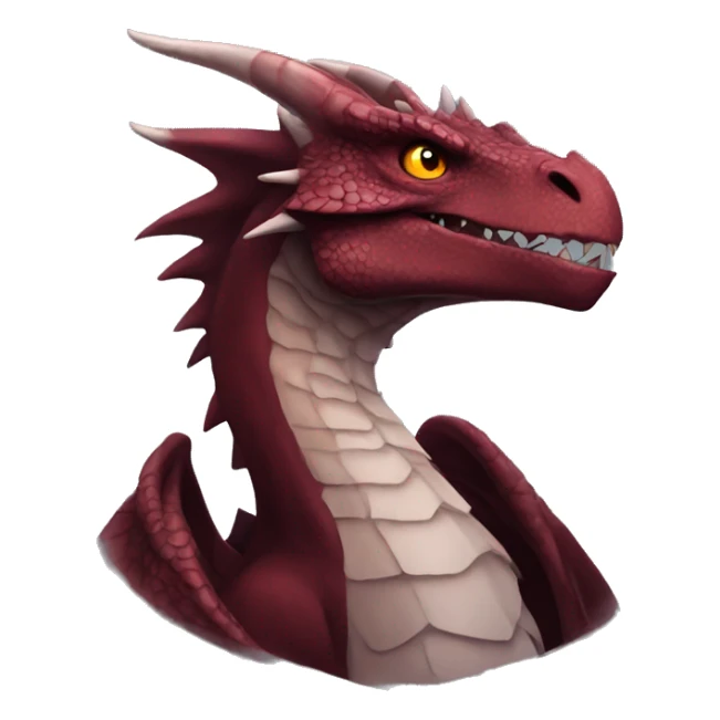 Cool edgy badass Maroon dragon-raptor with darker mane sticker