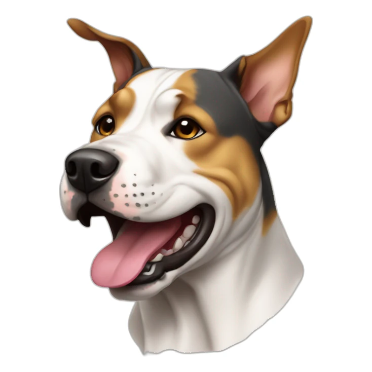 Amstaff double color with golden teeth  sticker