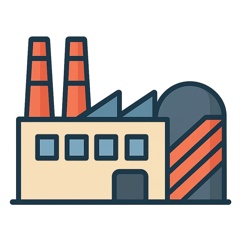 flat design style factory sticker