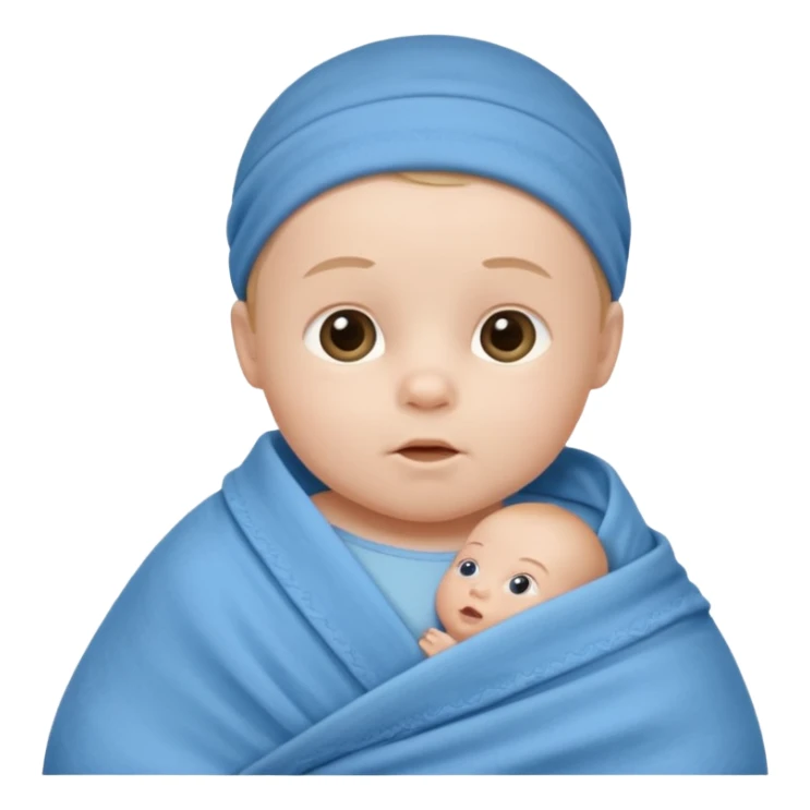 Baby boy in blue swaddle sticker