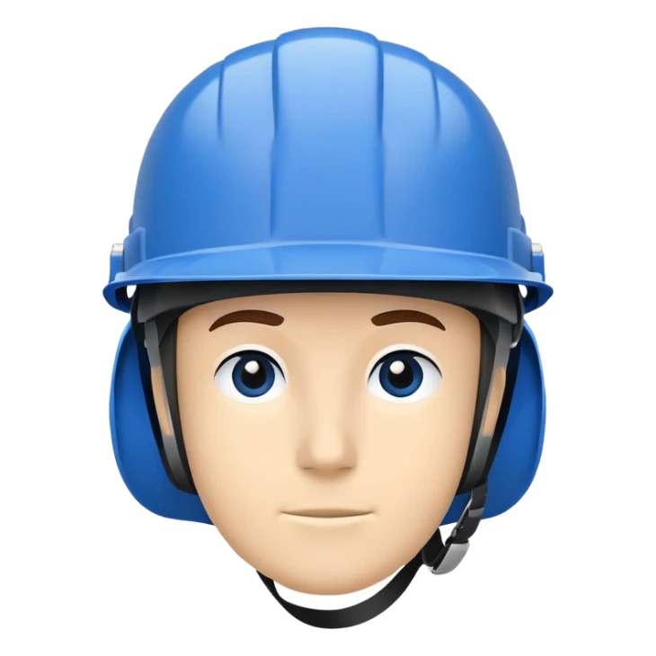 A flat-style illustration of a safety helmet, symbolizing vocational training. Clean, minimal, cartoon style, white background, iOS emoji aesthetic. sticker