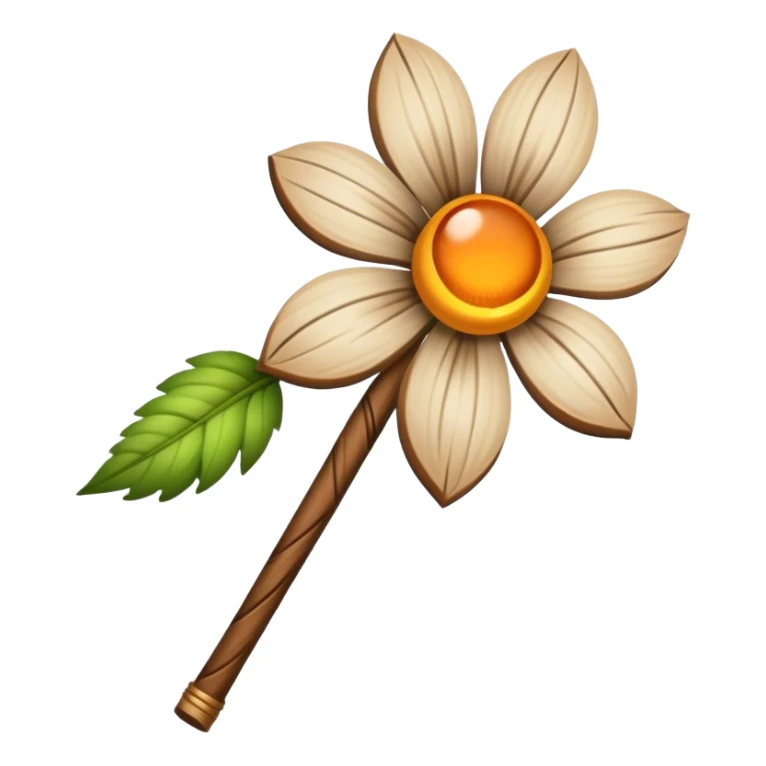 wooden druid staff flower  sticker
