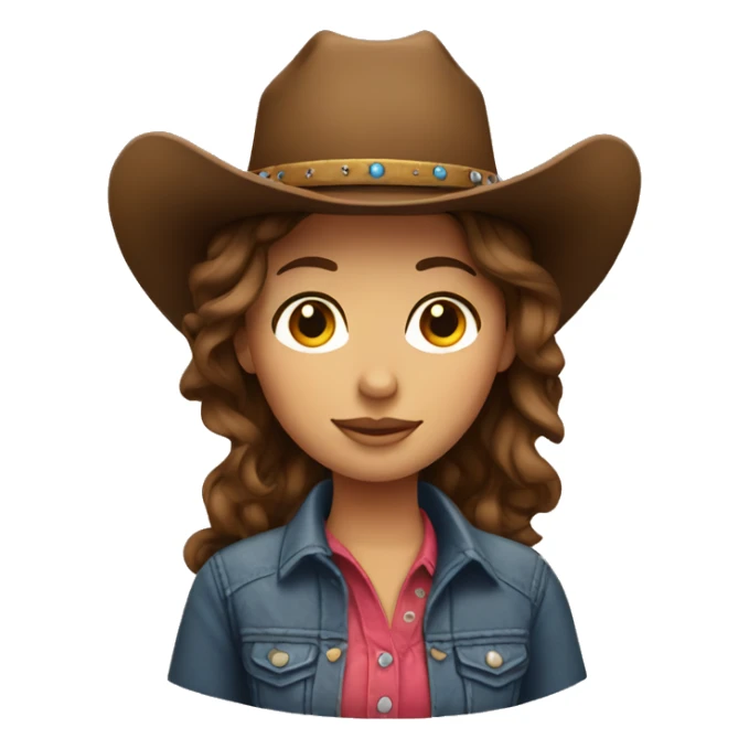 brown hair Cowgirl  sticker