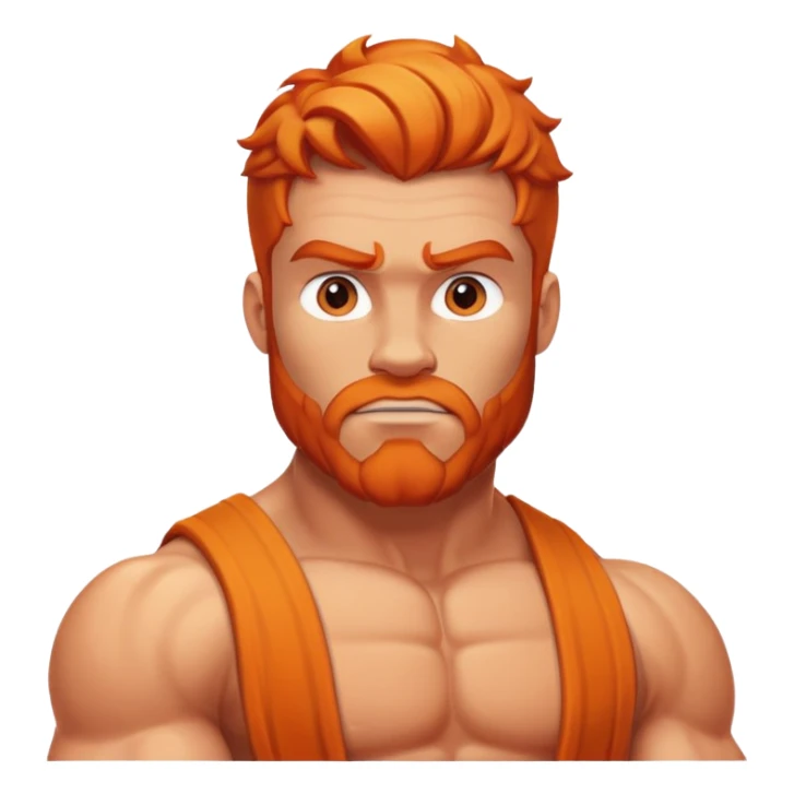 Hercules muscular hero with orange hair sticker