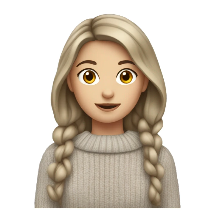 white brunette girl wearing sweater sticker