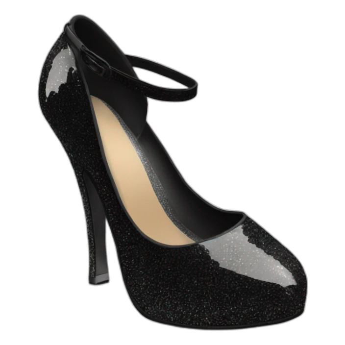 high heels dance shoes black and shimmer sticker