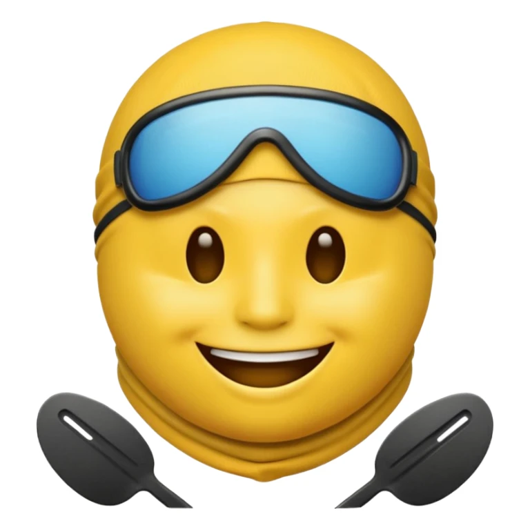 Regular round yellow emoji face wearing a ski mask and grills sticker