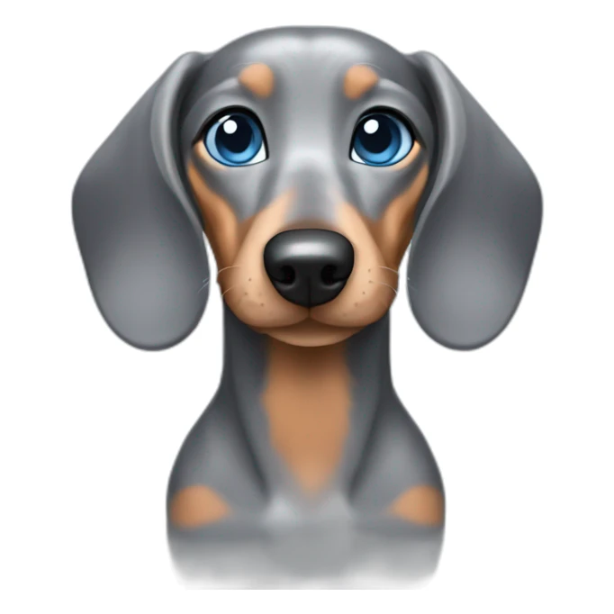 dapple grey dachshund with blue eyes with ears sticker
