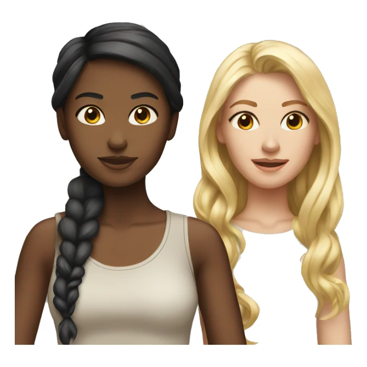Blonde and brunette girls sticker