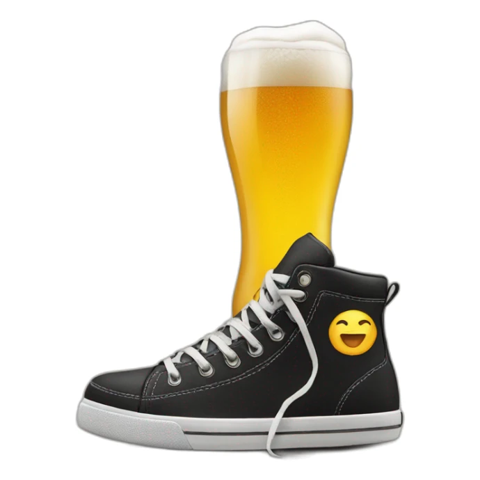 beer on a shoes glass sticker