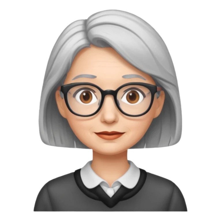Give her gray hair and glasses sticker