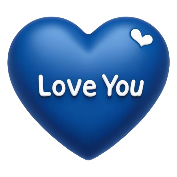 Dark Blue heart with the words Love You Ry in the middle  sticker