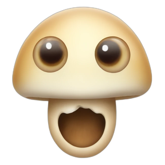 mushroom with human eyes nose and mouth  smiling sticker
