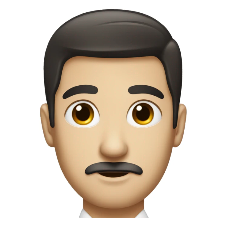 dark hair dark eye man with short mustache flight attendant sticker