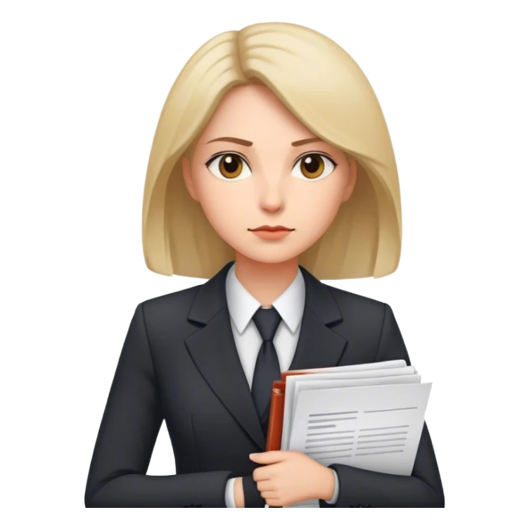 serious woman with documents in a suit sticker