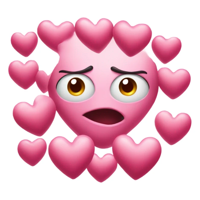 heart eyes with hearts above  sticker