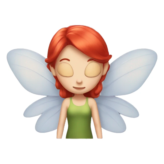 A fairy with wings and red hair sticker