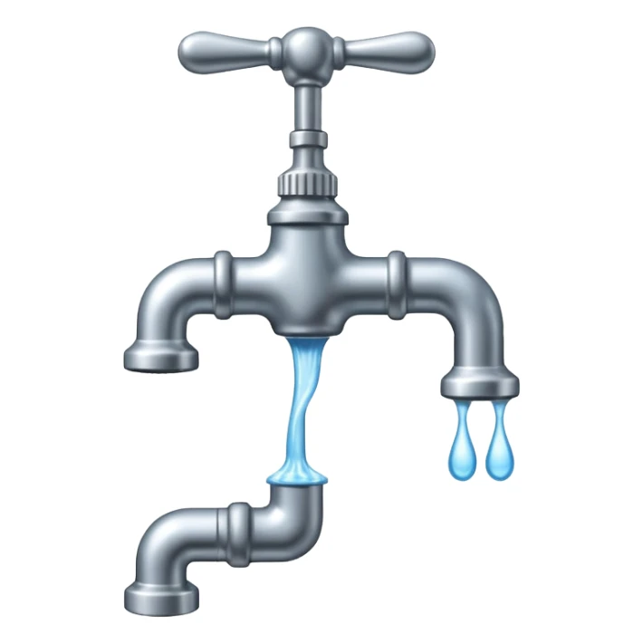 
water pouring from an old tap, 1980 sticker