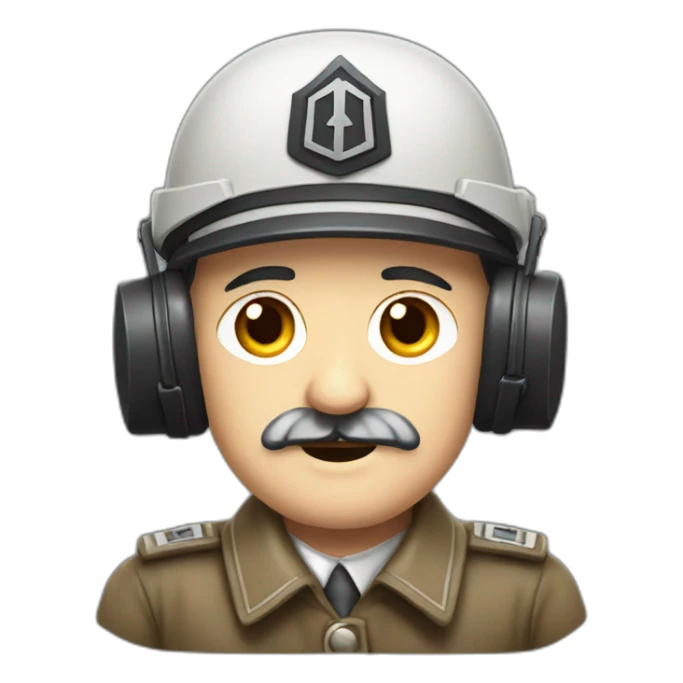 Adolf Hitler wearing ear defenders sticker