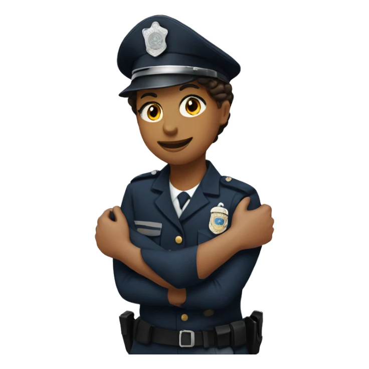 officer and girl hugging sticker