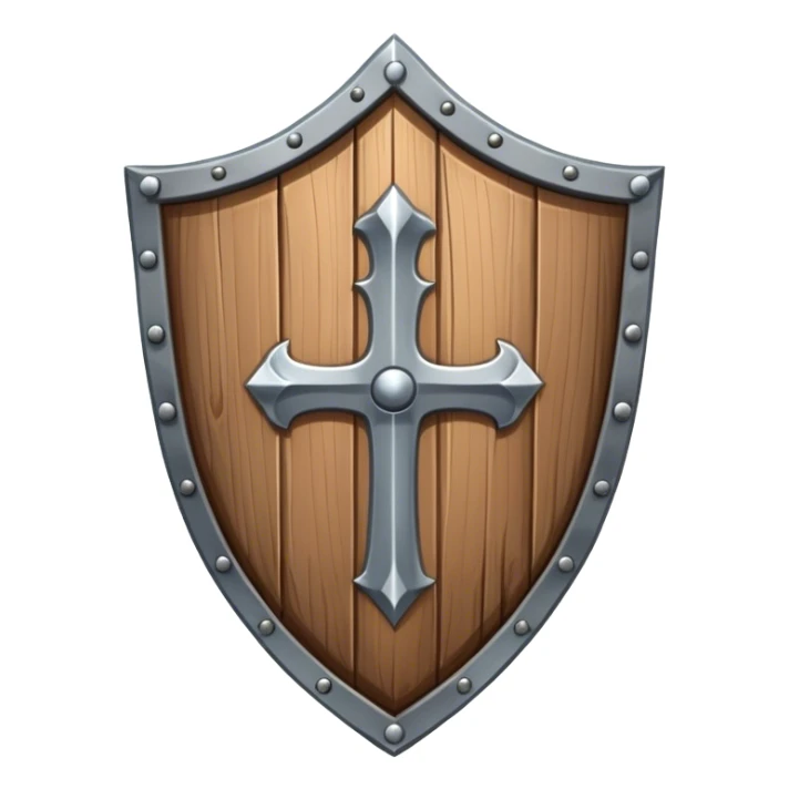 Shield, medieval, wooden but parts are metal sticker