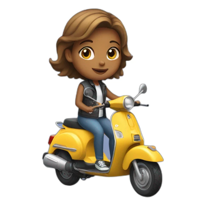 A girl in a scooter sticker