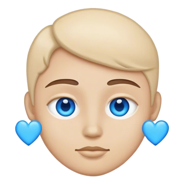 emoji face blue hearts instead of eyes sticker