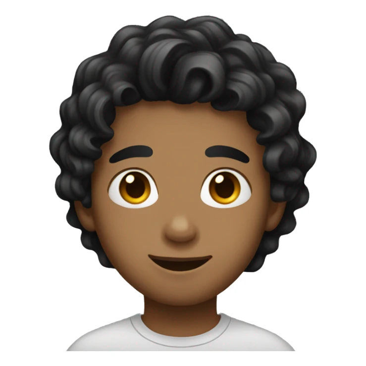 Boy with black wavy hair sticker
